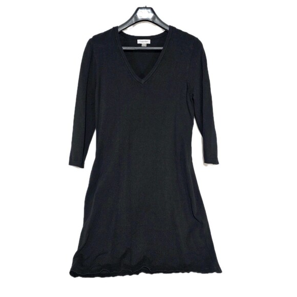 Calvin Klein Dress Sweater Sheath Womens size XL Knee Length Midi Black - Picture 2 of 10